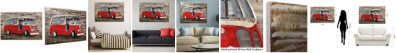 Empire Art Direct Red bus Mixed Media Iron Hand Painted Dimensional Wall Art, 32" x 48" x 2.4"